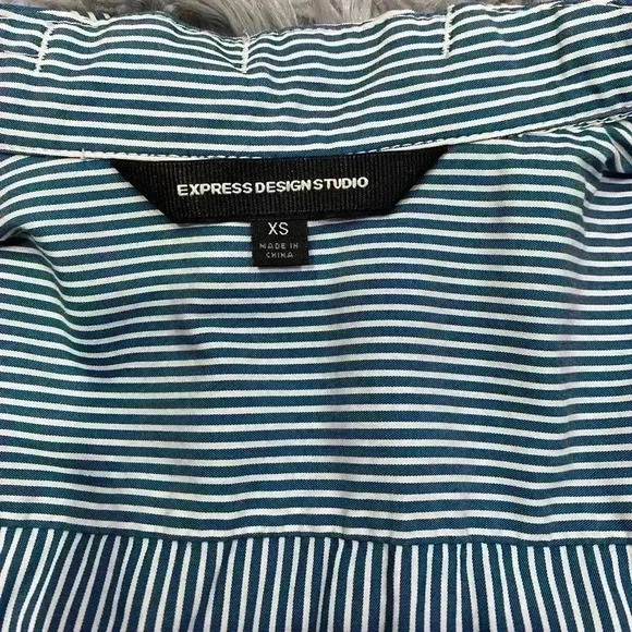 Express Design Studio Striped Ruffled Blouse - Picture 9 of 9